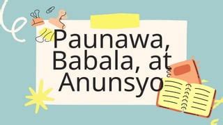 anunsyo|ANUNSYO: Tagalog.